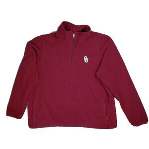 GIII Carl Banks Mens Half Zip Small Oklahoma Sooners Fleece Crimson Jacket
